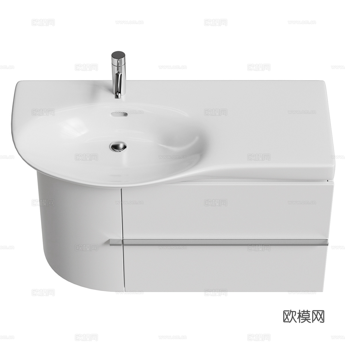 现代极简浴室柜 台盆柜3d模型