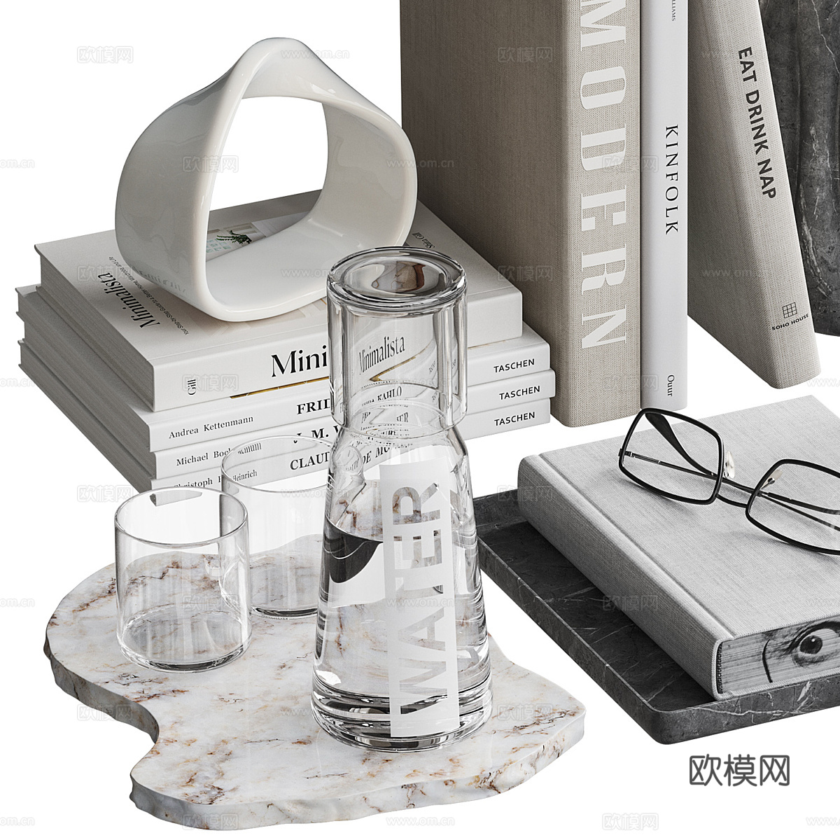 现代意式饰品摆件组合3d模型