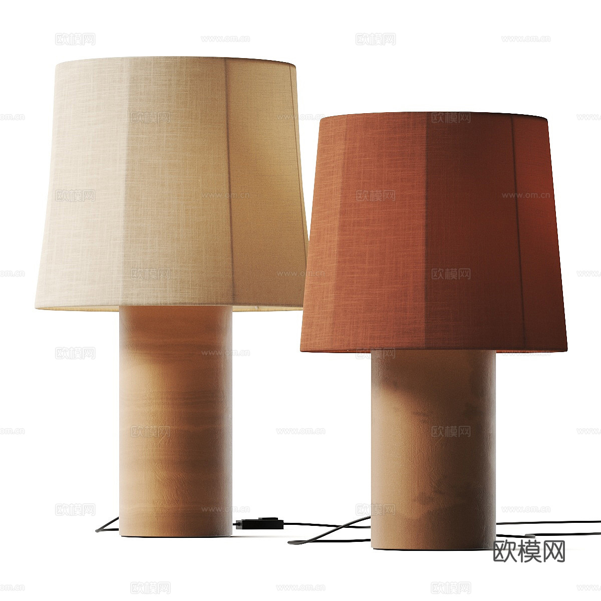 新中式侘寂布艺台灯3d模型
