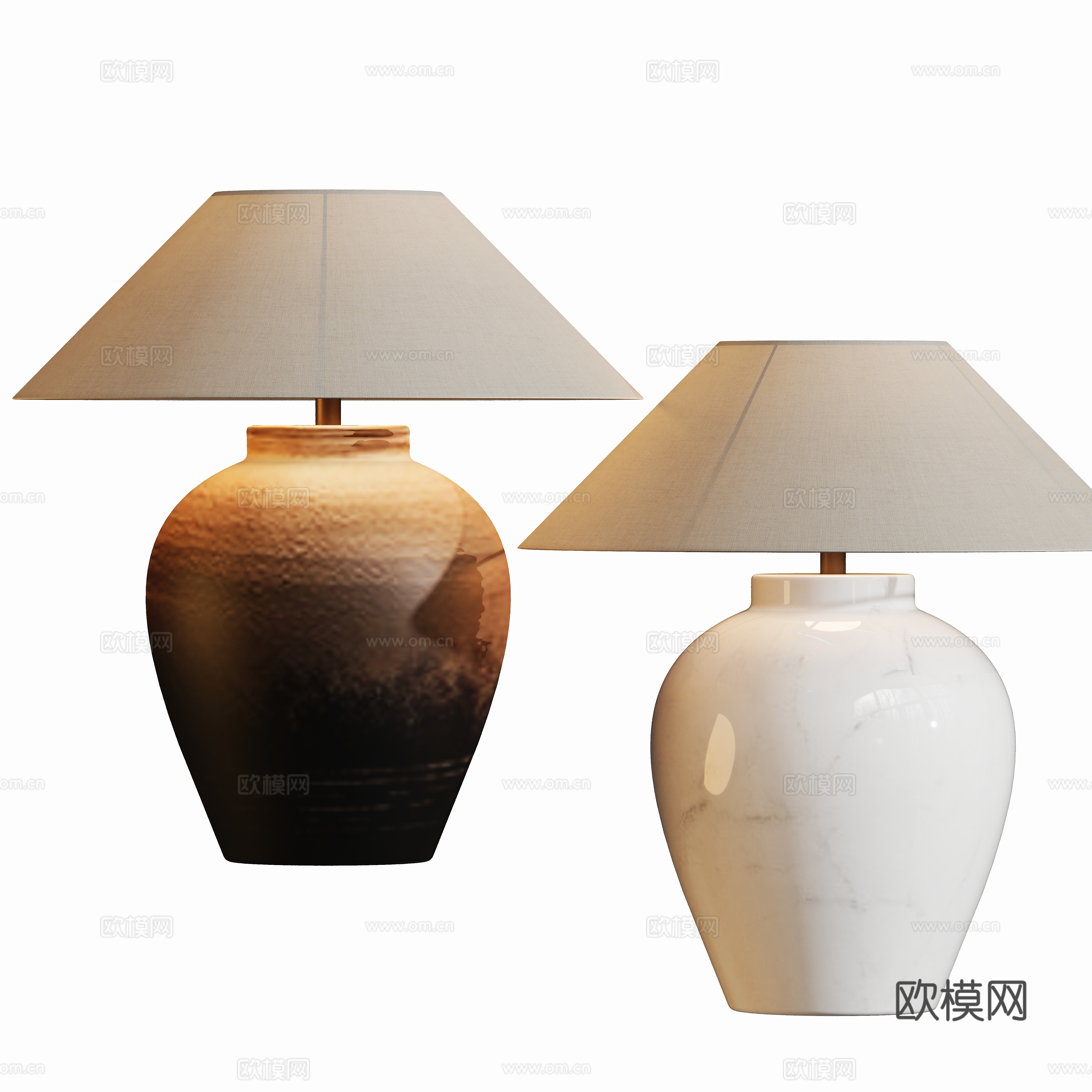 中古陶瓷台灯su模型