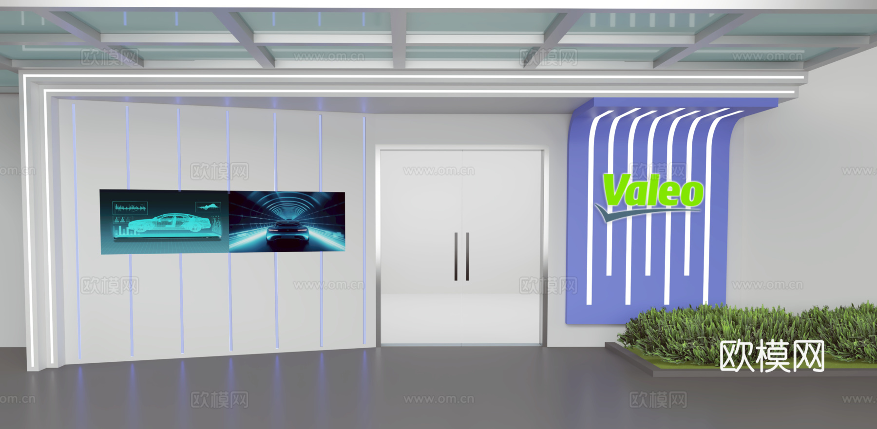 办公室门头 展厅门头su模型