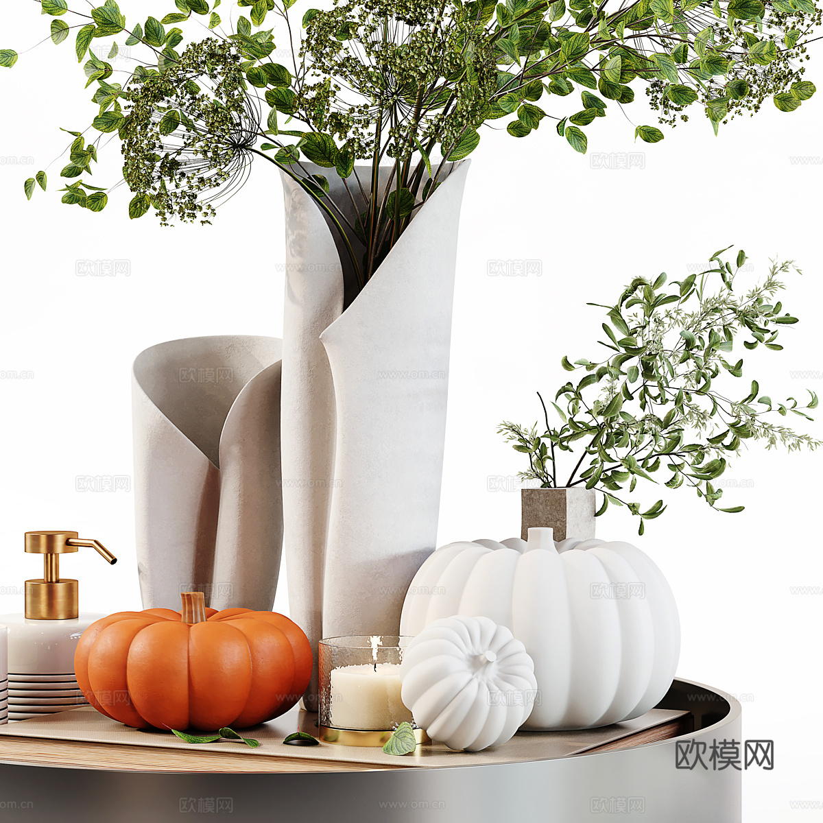 新中式花瓶花艺 饰品摆件3d模型