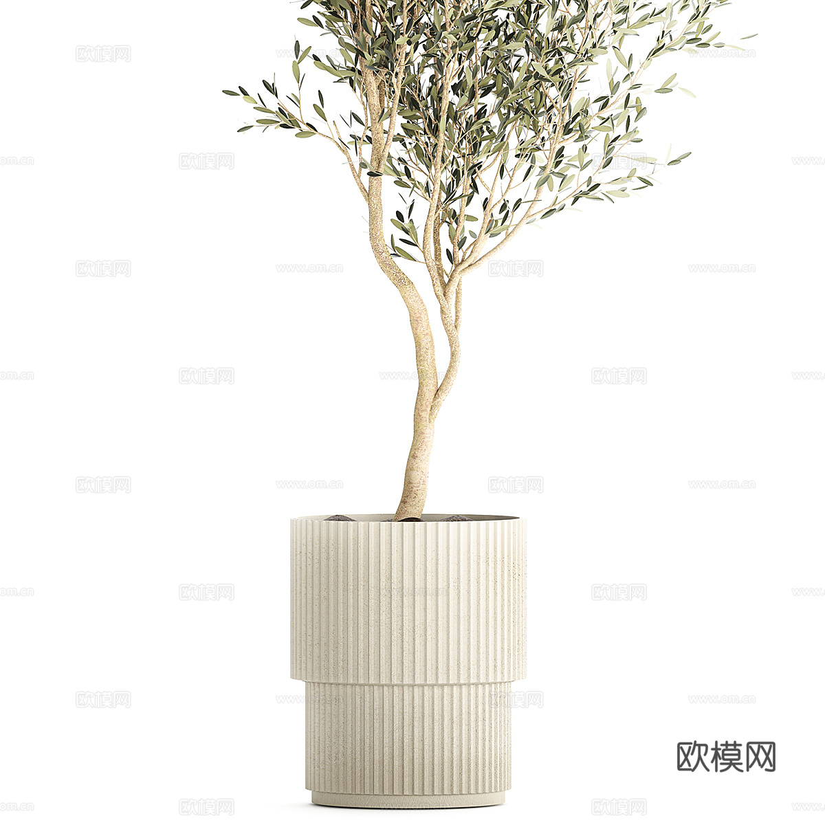 新中式侘寂绿植盆栽3d模型