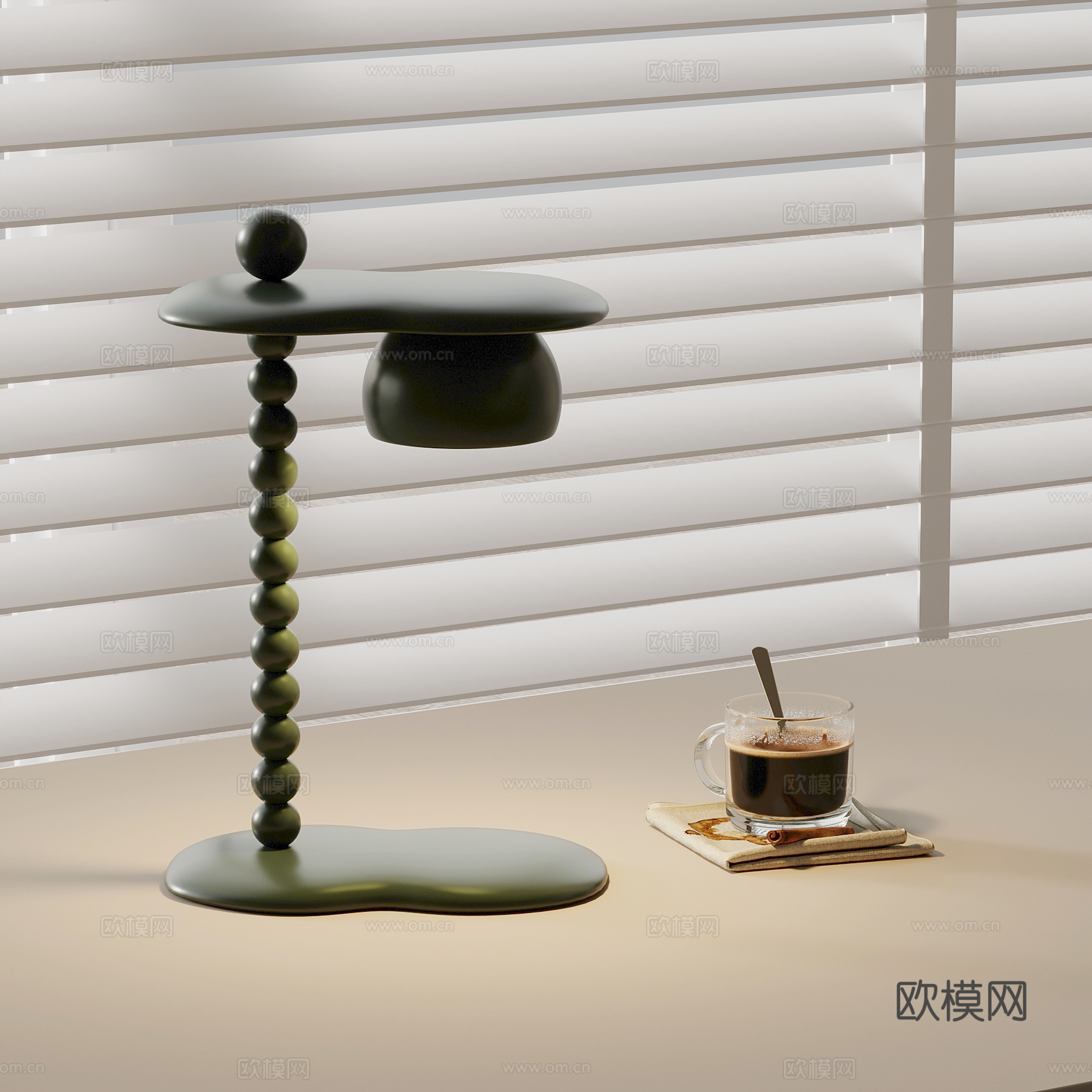 现代多巴胺台灯su模型