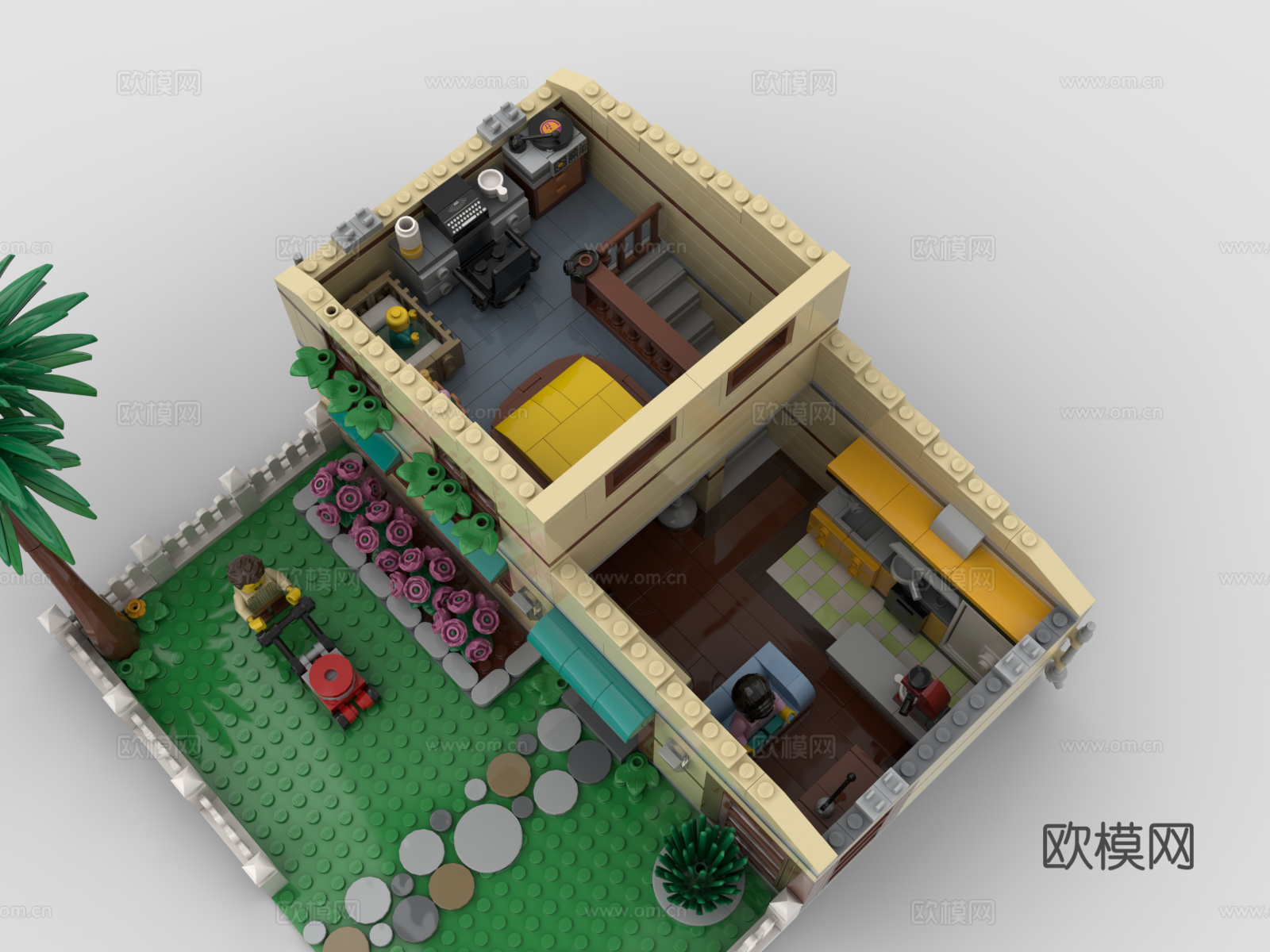 乐高 LEGO 玩具 积木 独栋别墅 房子 建筑 花园 室内3d模型
