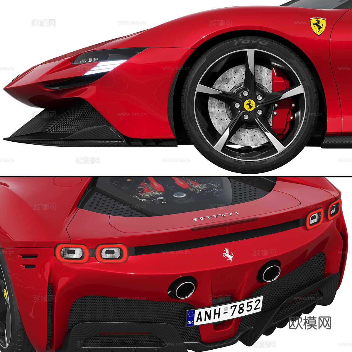 法拉利 SF90 Stradale 跑车3d模型