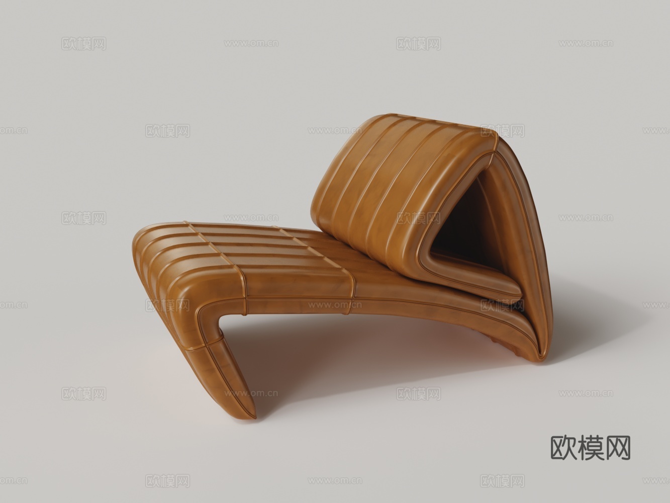 现代皮革躺椅 休闲椅3d模型