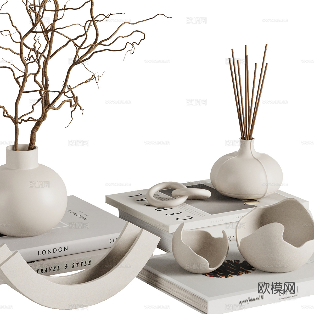 新中式饰品摆件组合3d模型