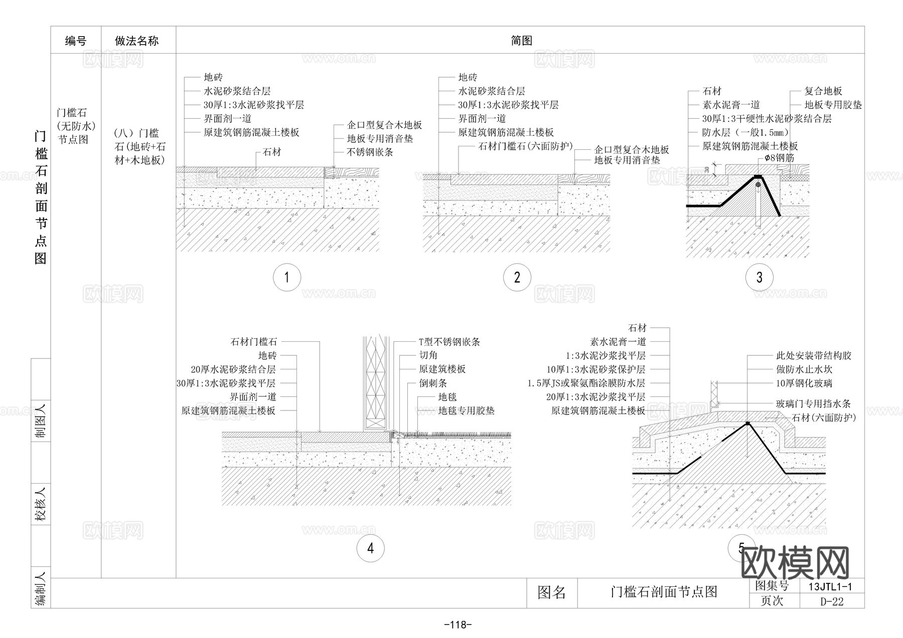 地面大样图D1~22cad施工图