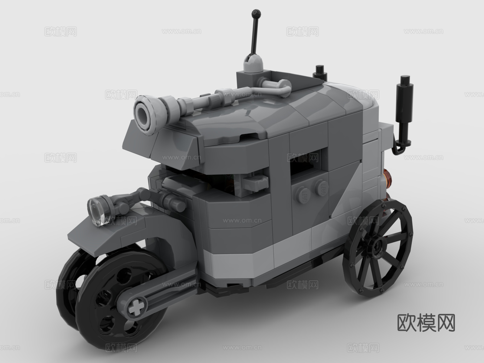 乐高 LEGO 玩具 积木 马车 战车 战斗三轮车3d模型
