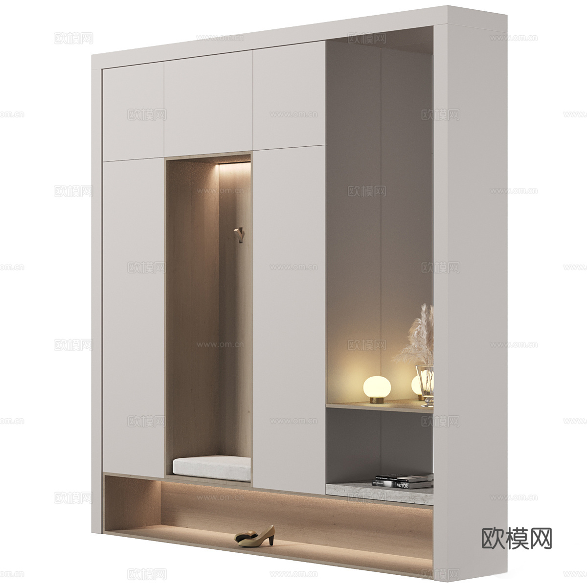 现代极简鞋柜3d模型