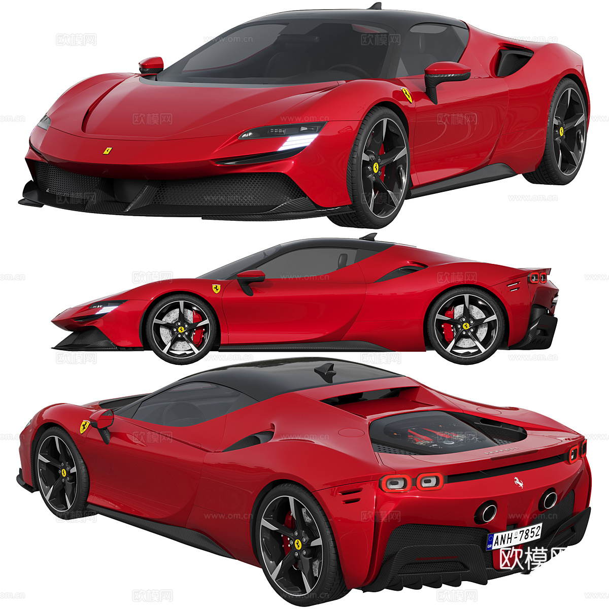 法拉利 SF90 Stradale 跑车3d模型
