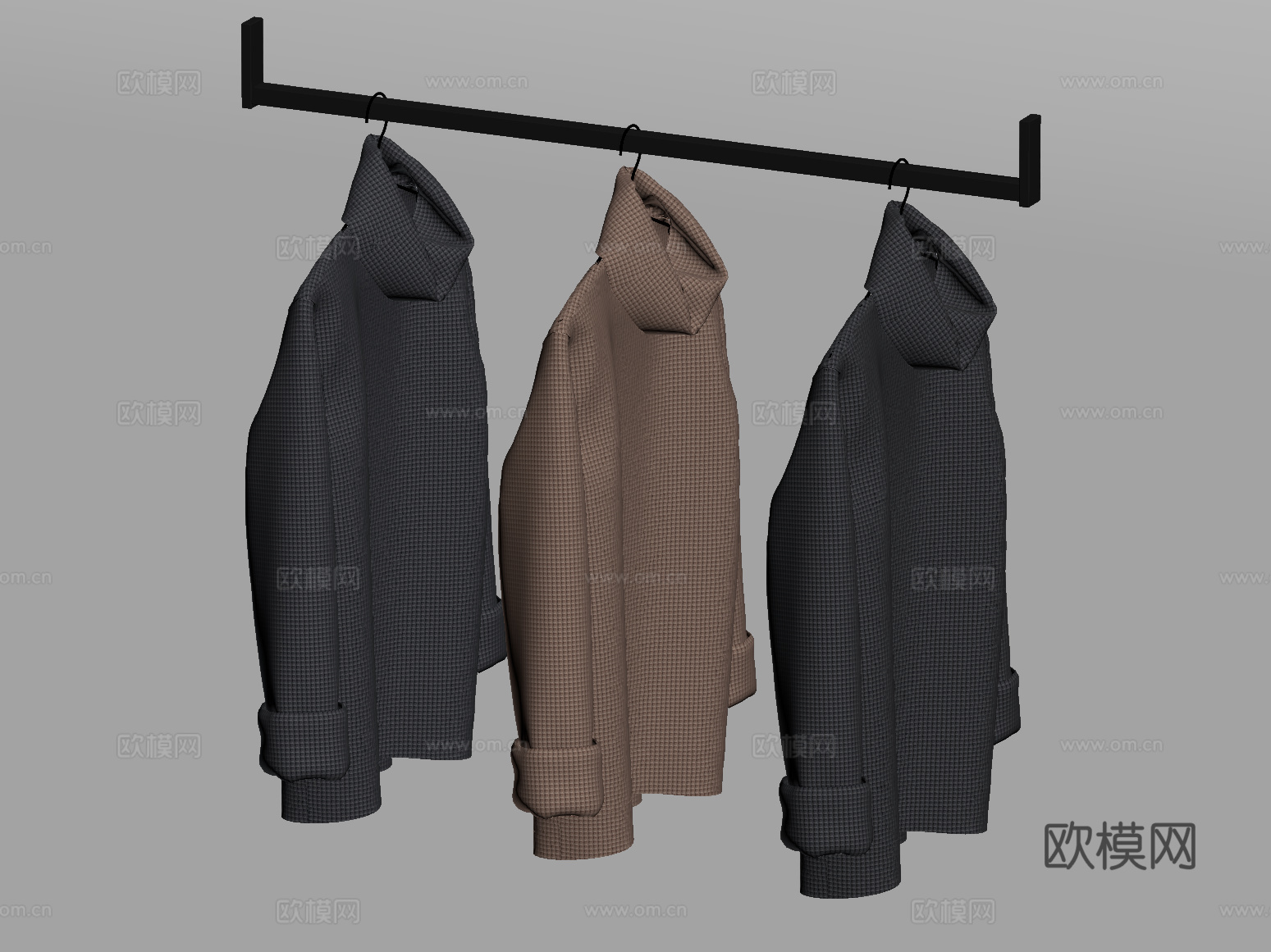 现代服装 高领毛衣su模型