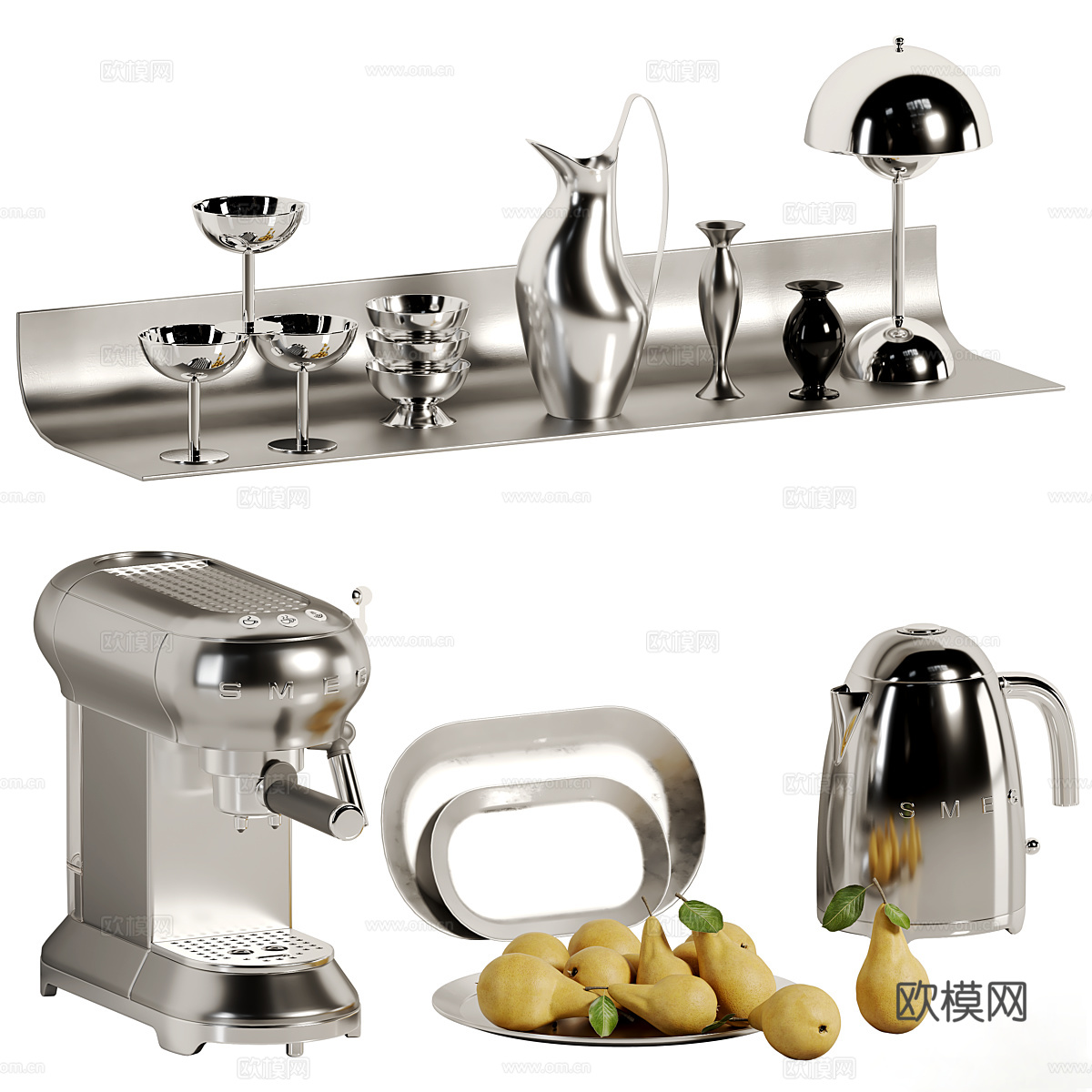餐具组合3d模型