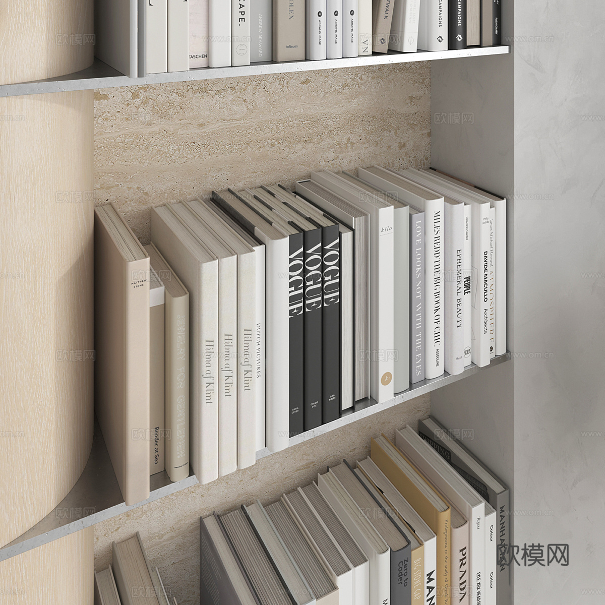 现代侘寂电视背景墙3d模型