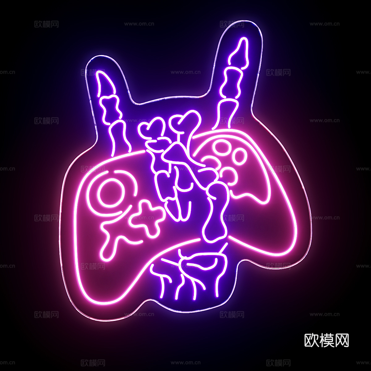 现代霓虹灯3d模型