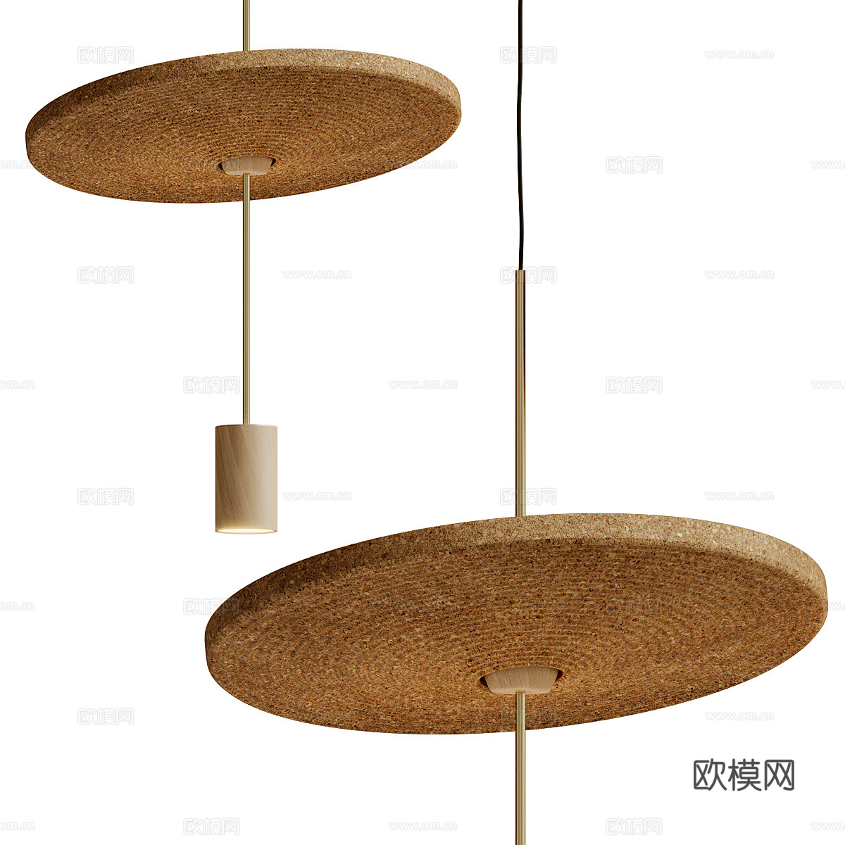 新中式侘寂藤编装饰吊灯3d模型
