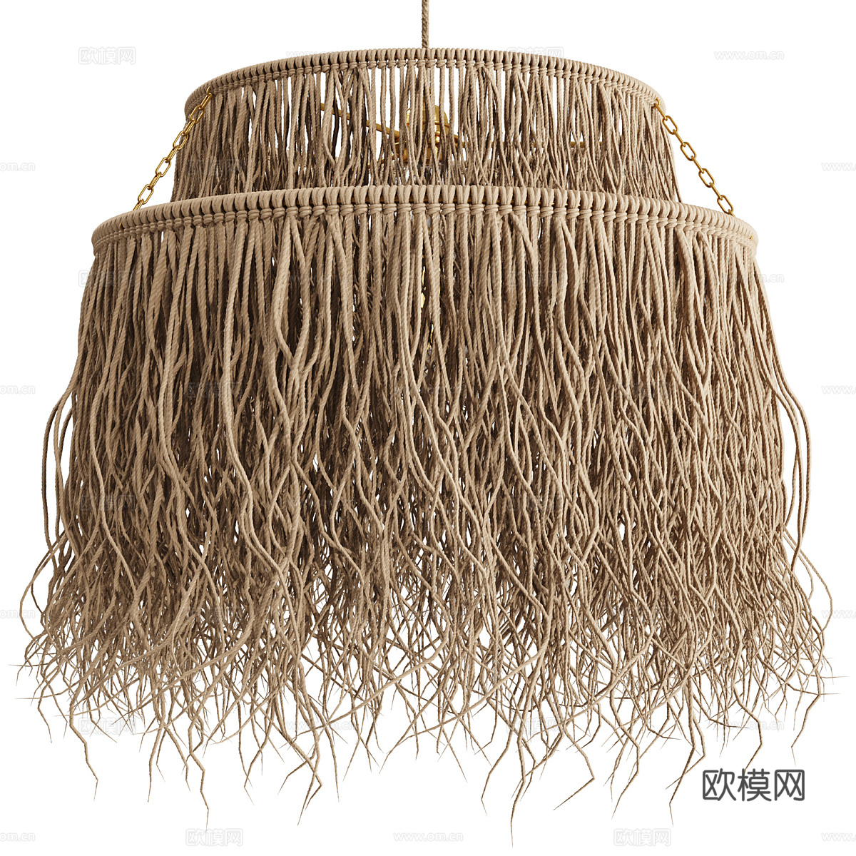 新中式侘寂藤编装饰吊灯3d模型