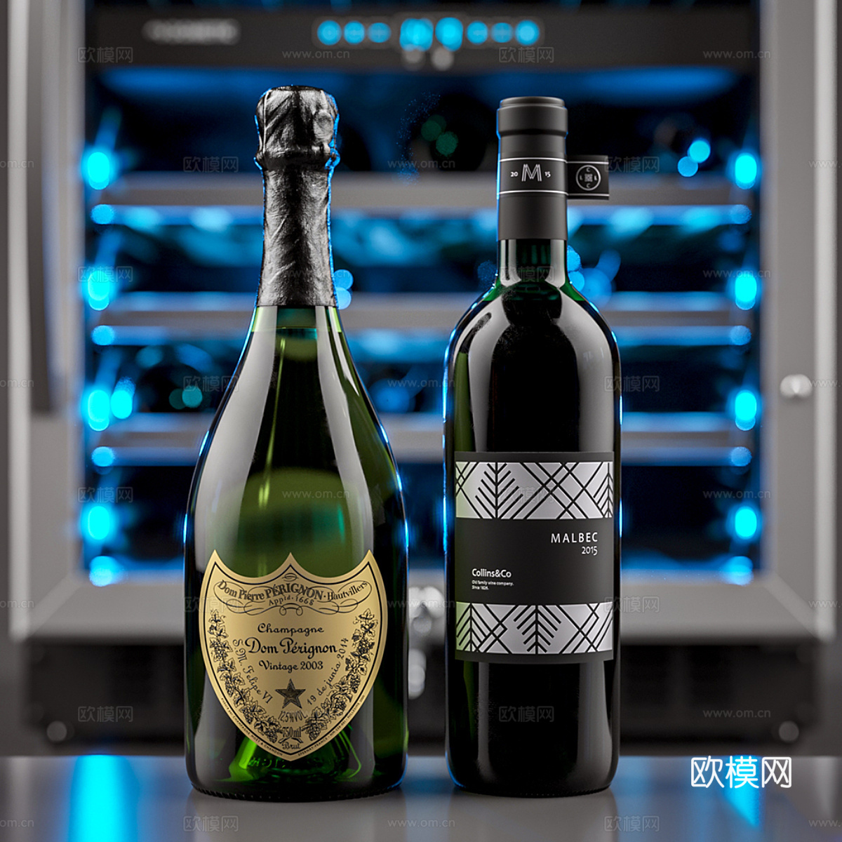 现代极简恒温酒柜 冰箱酒柜3d模型