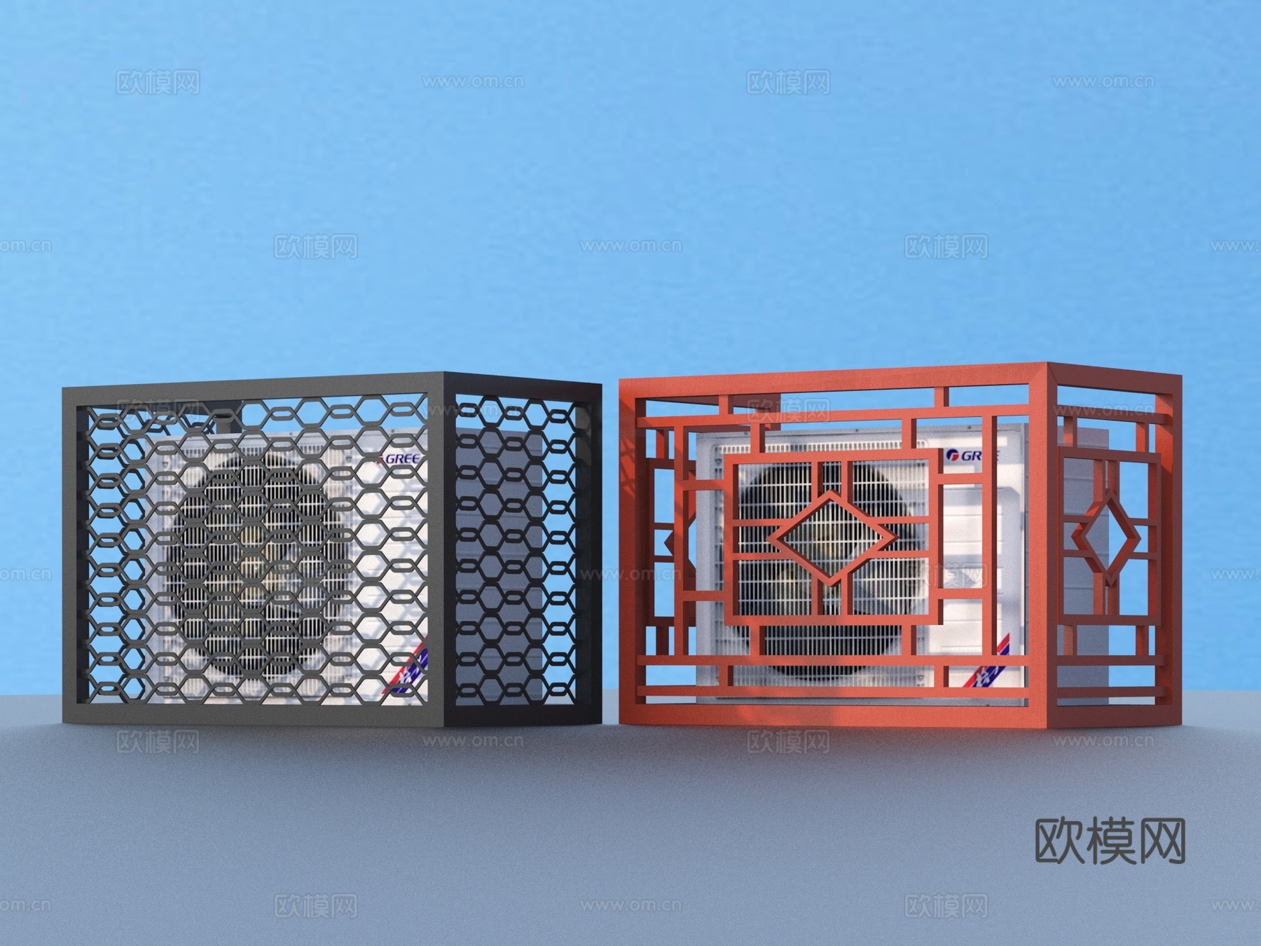 空调架 空调外机 格栅装饰3d模型