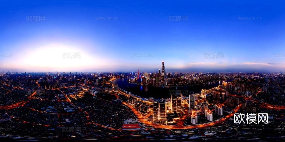 高清城市夜景城市外景HDR贴图 城市天空夜景下载