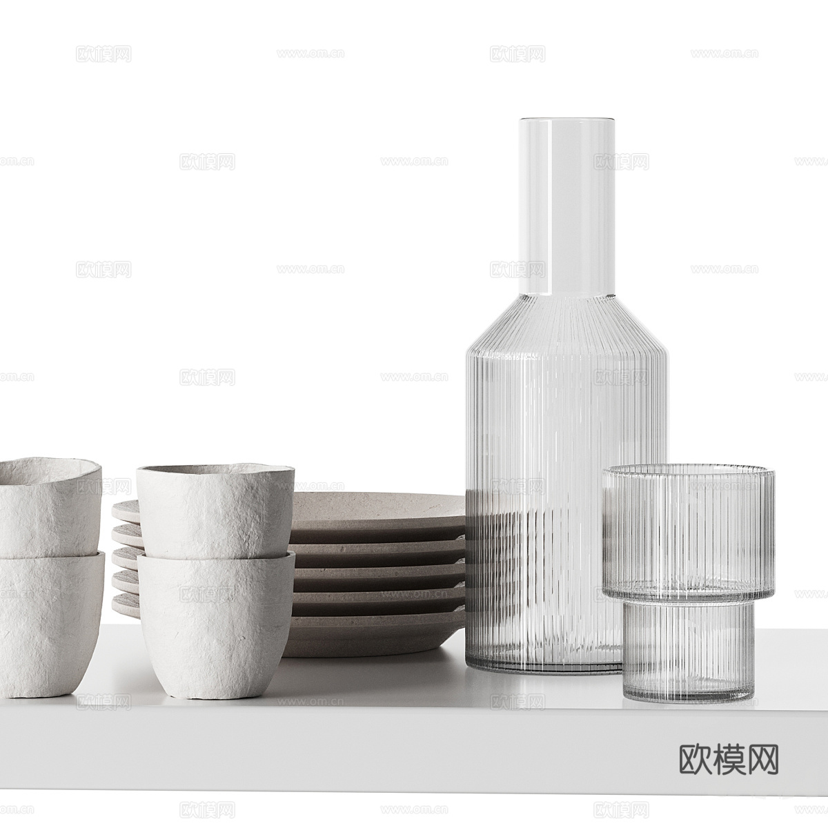 新中式厨房餐具 厨房用具3d模型