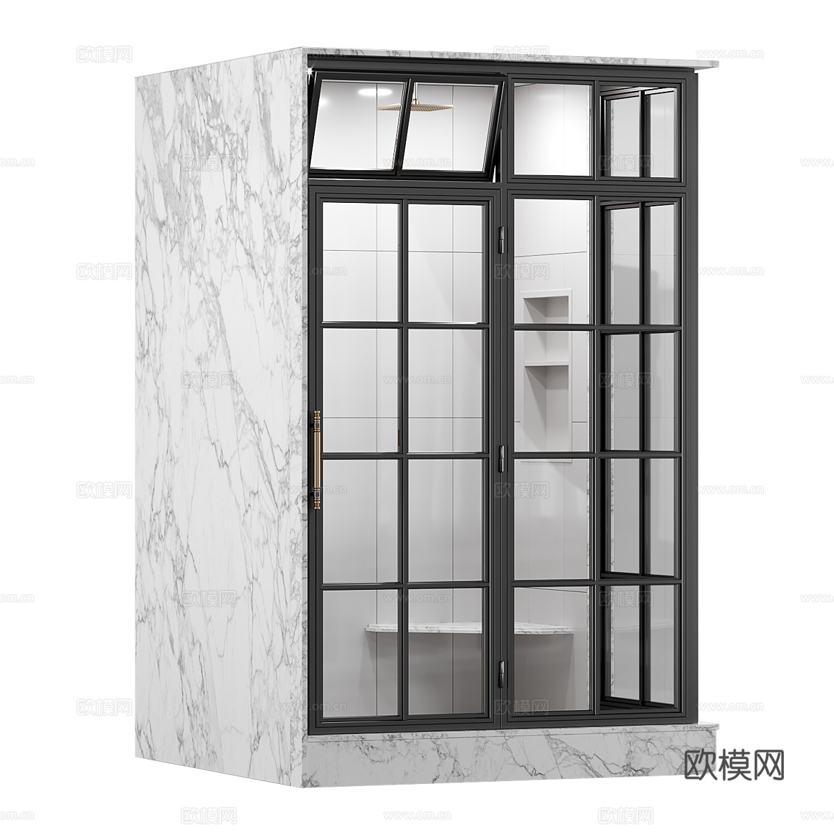 现代意式淋浴房 淋浴隔断3d模型