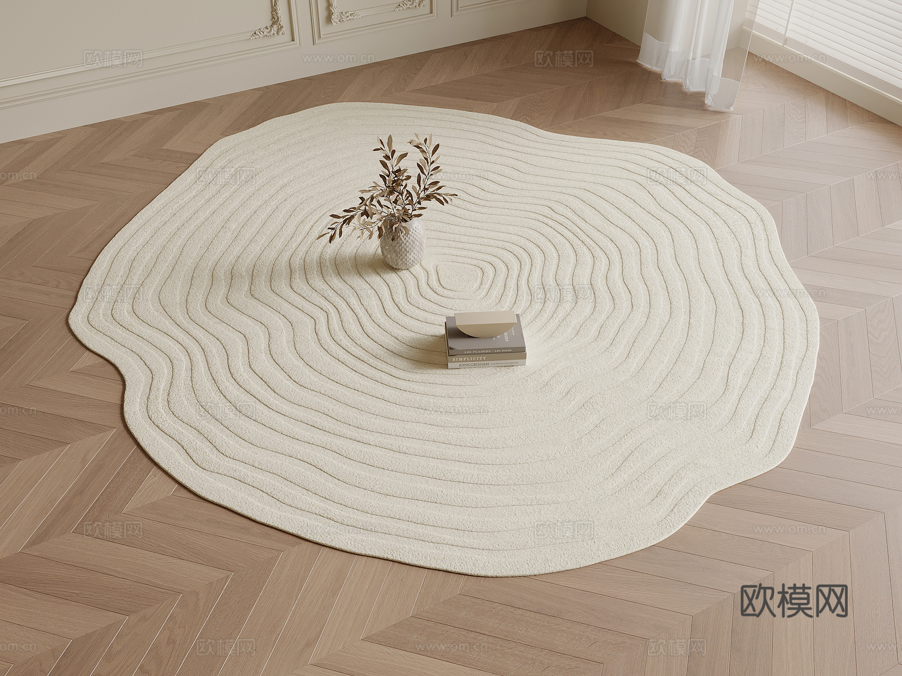 地毯 现代奶油风地毯 异形地毯3d模型