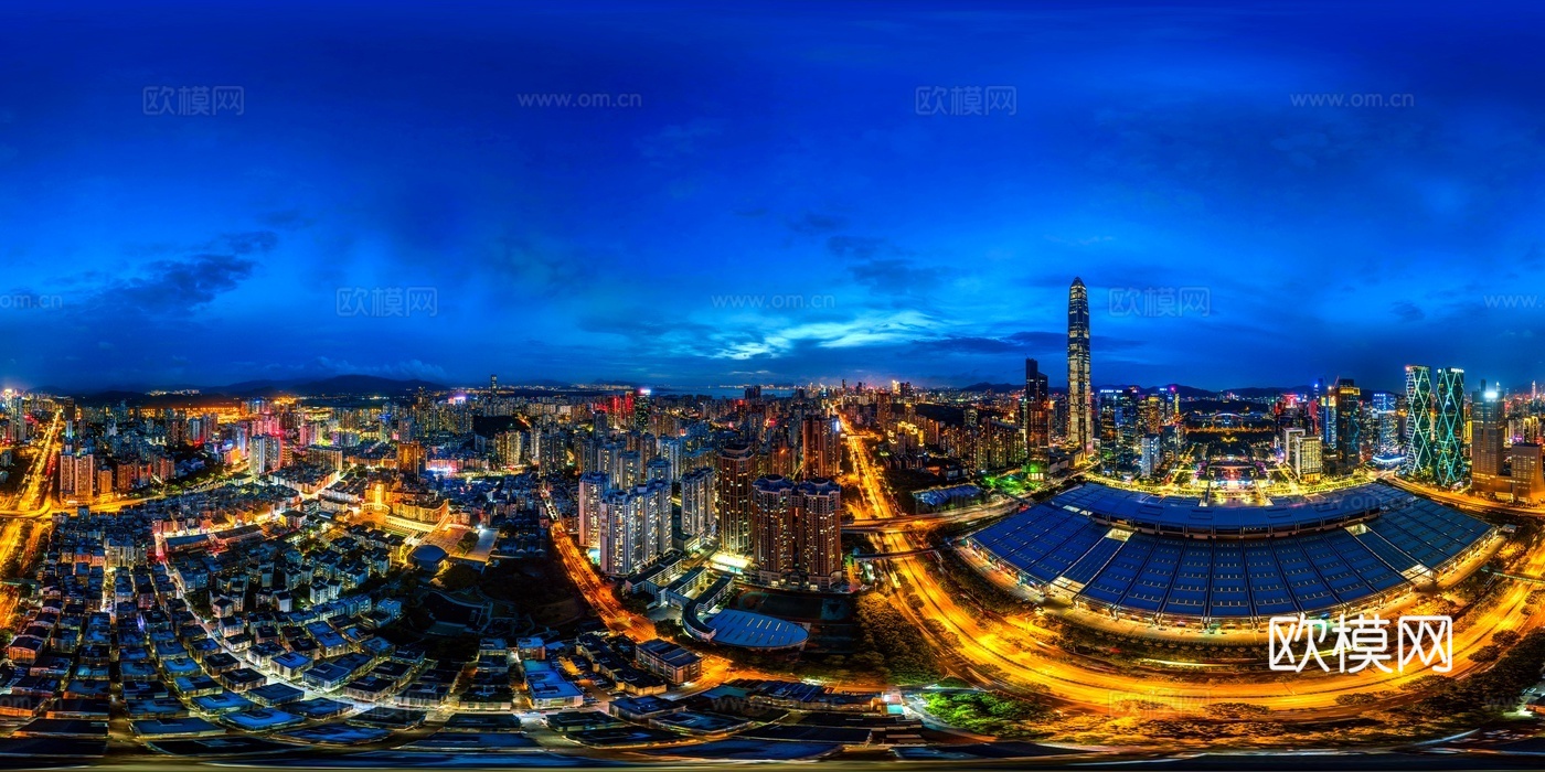 高清城市夜景城市外景HDR贴图 城市天空夜景