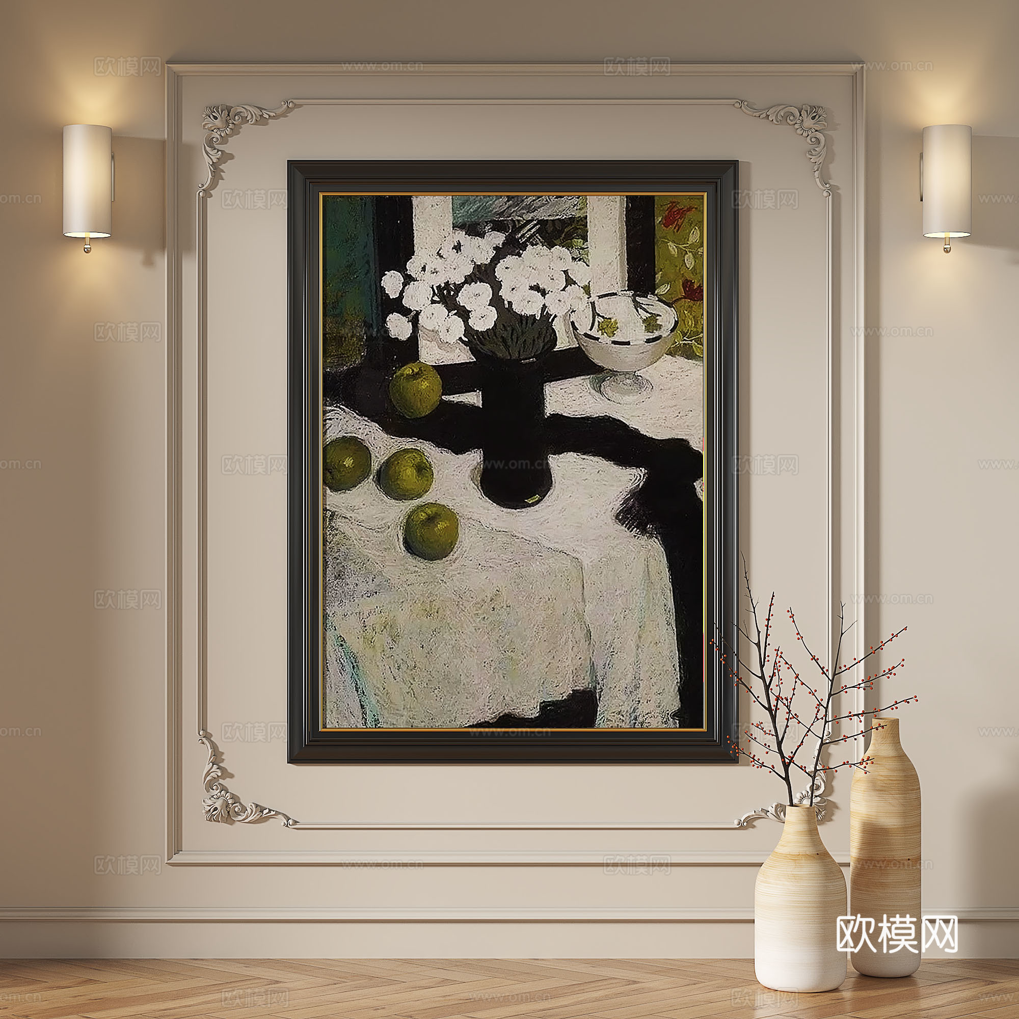 法式，现代，复古，中古，轻奢，欧式，古典，简约，抽象，装饰画3d模型