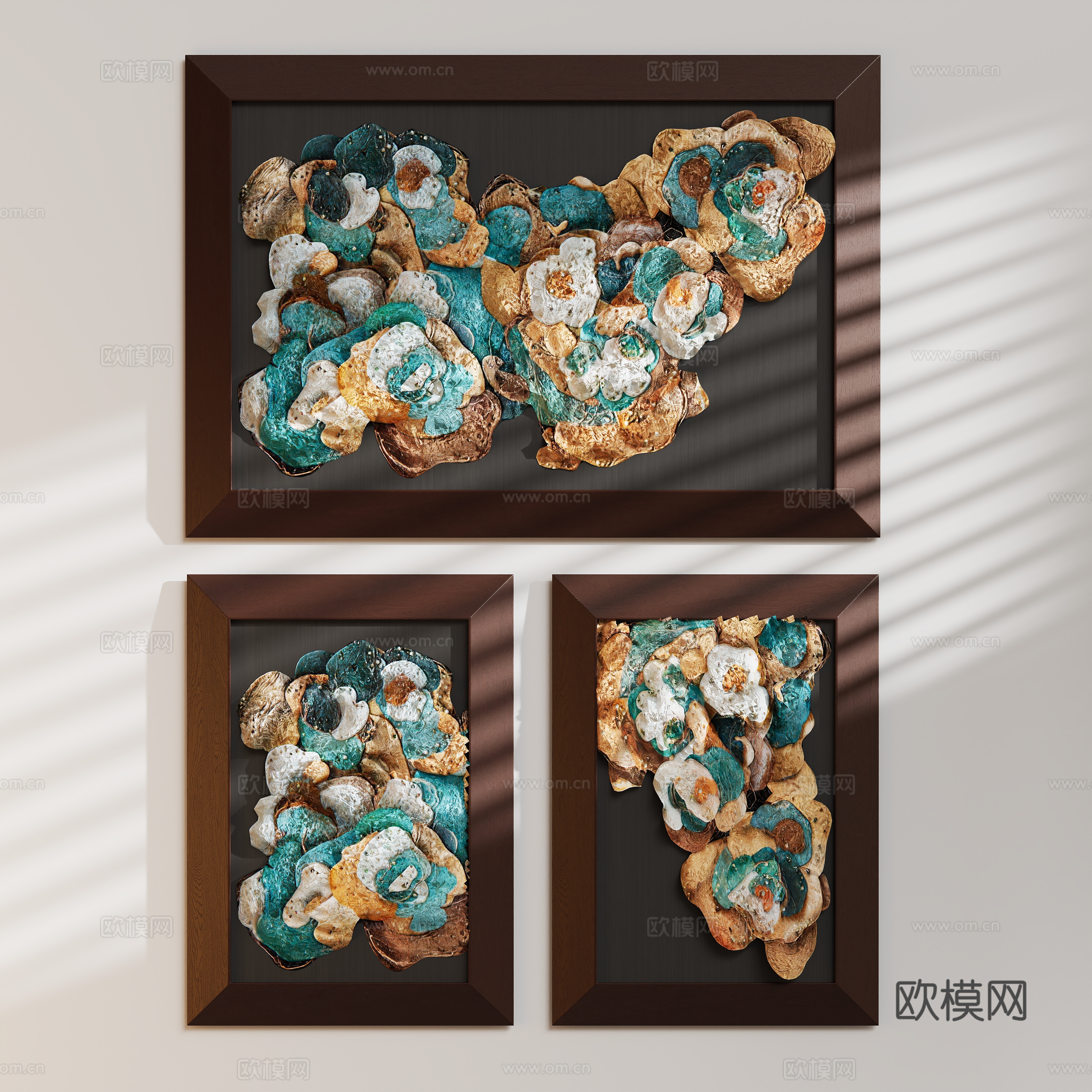 现代艺术立体装饰画 墙饰挂件3d模型