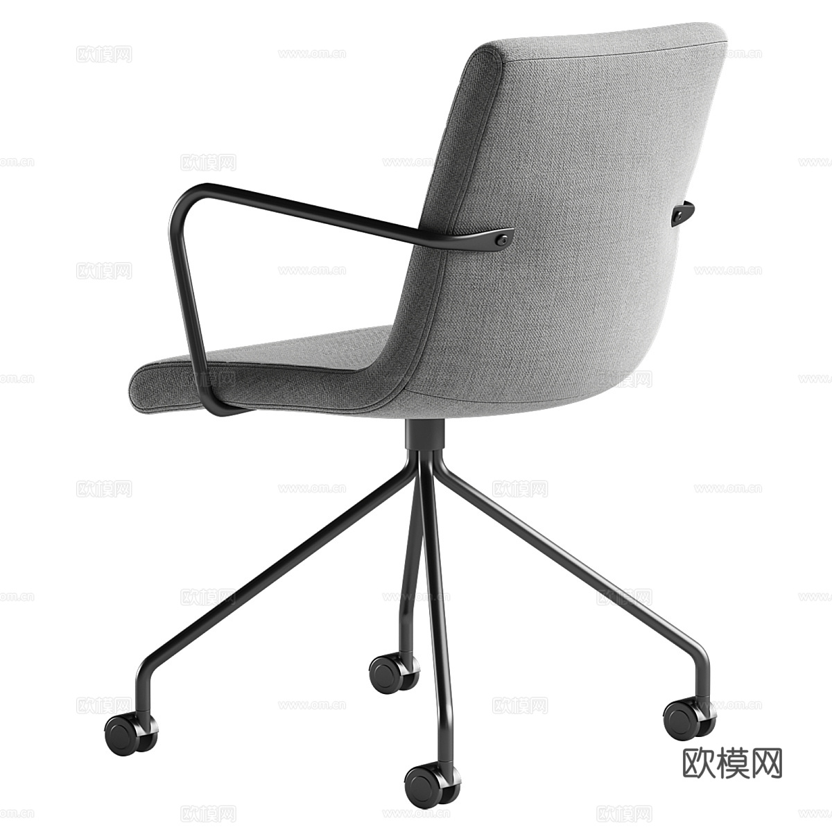 现代意式极简布艺皮革办公椅3d模型