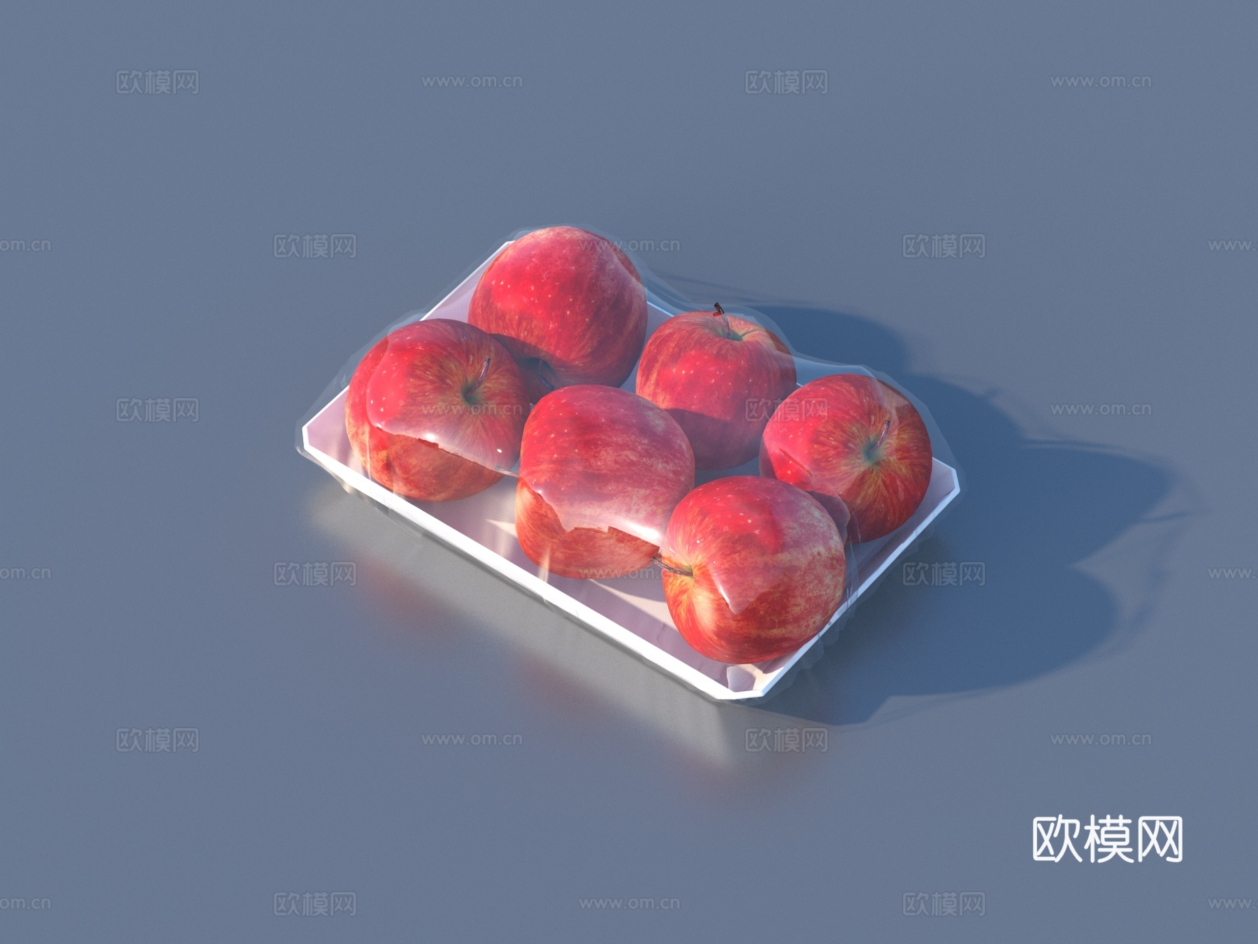 苹果 富士 红苹果 果盘 水果3d模型