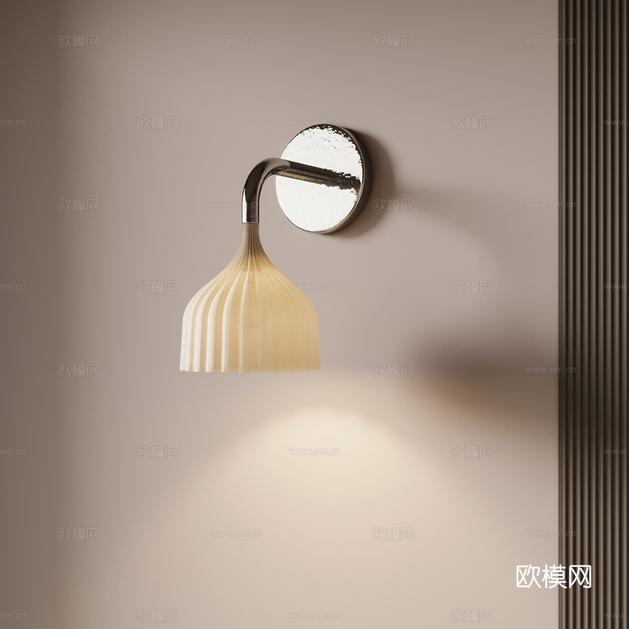 壁灯 现代奶油风壁灯 装饰壁灯su模型