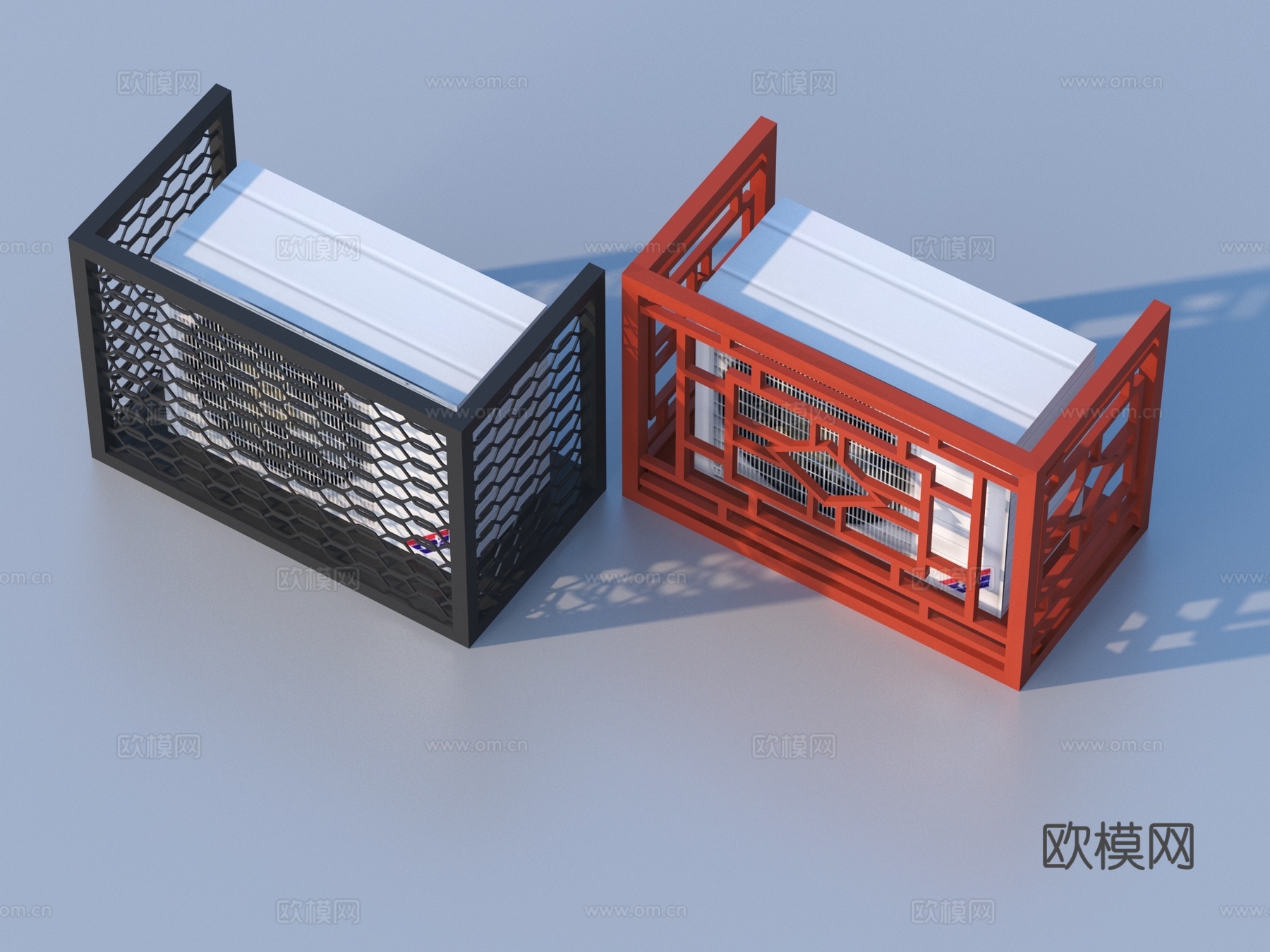 空调架 空调外机 格栅装饰3d模型