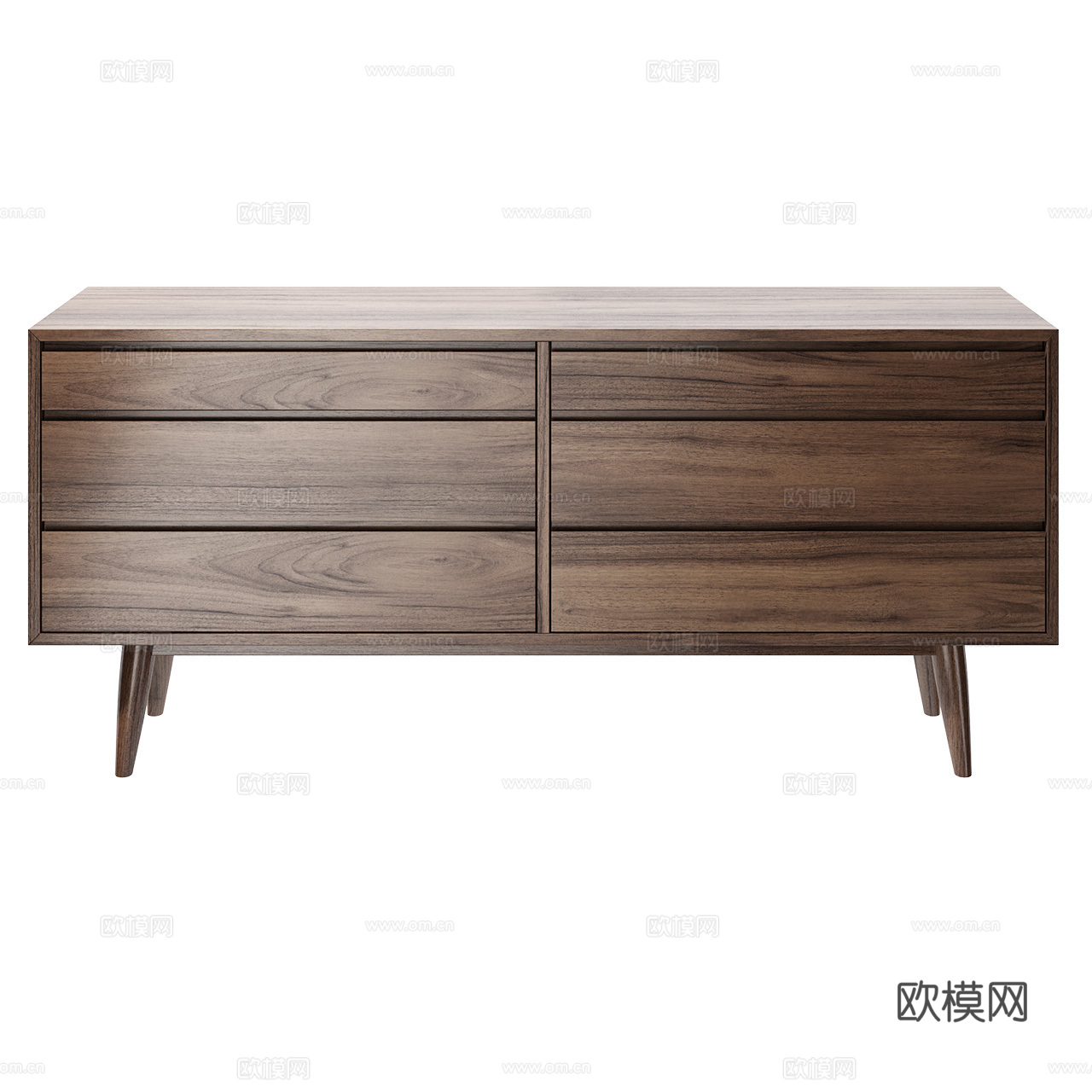 Wewood 极简边柜 新中式边柜 餐边柜 装饰柜 抽屉柜3d模型