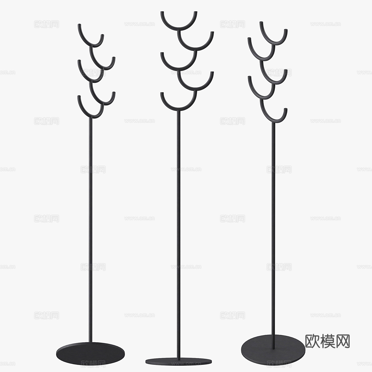 现代金属衣帽架3d模型