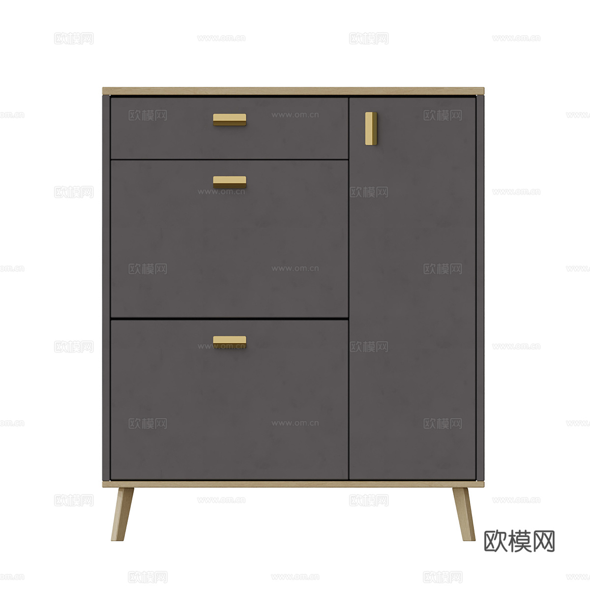 现代北欧成品矮鞋柜3d模型