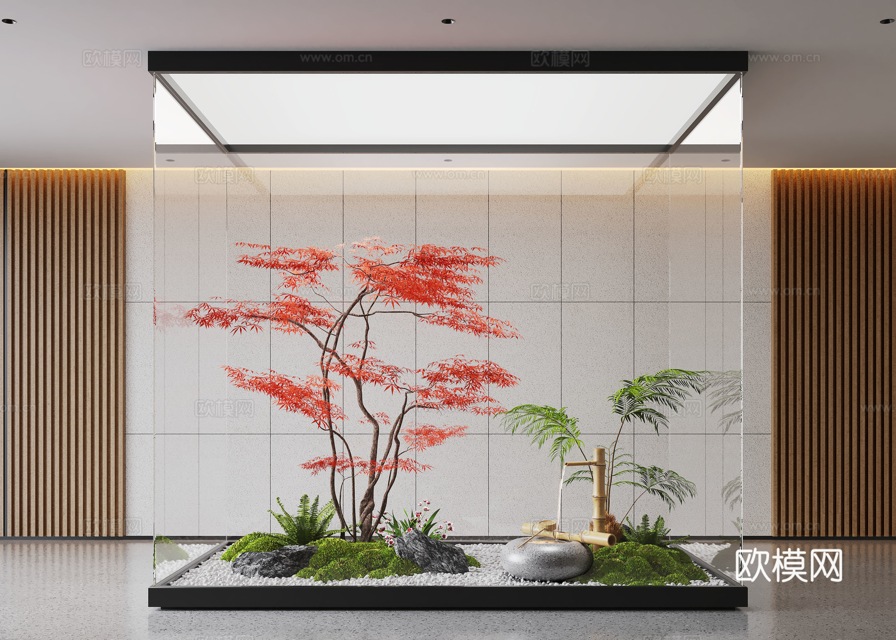 现代室内景观造景 苔藓景观 景观小品3d模型