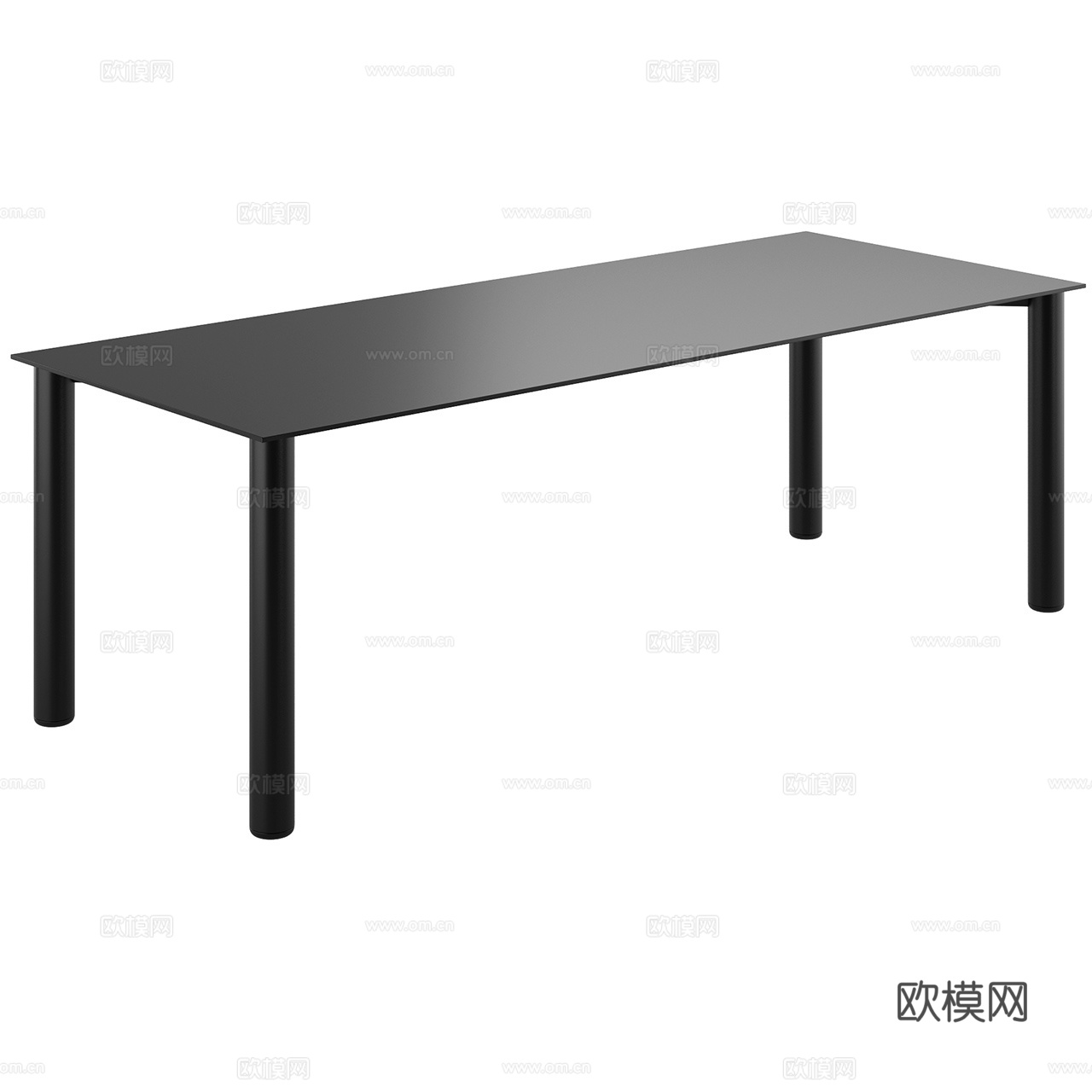 Kristalia 极简餐桌 黑色餐桌 长方形餐桌 金属餐桌3d模型