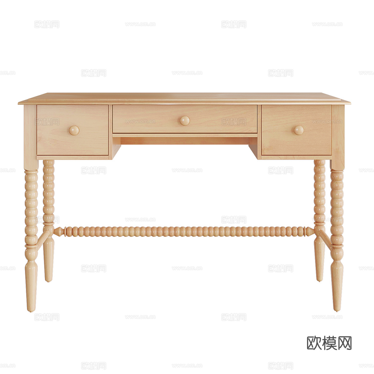 美式简约书桌3d模型