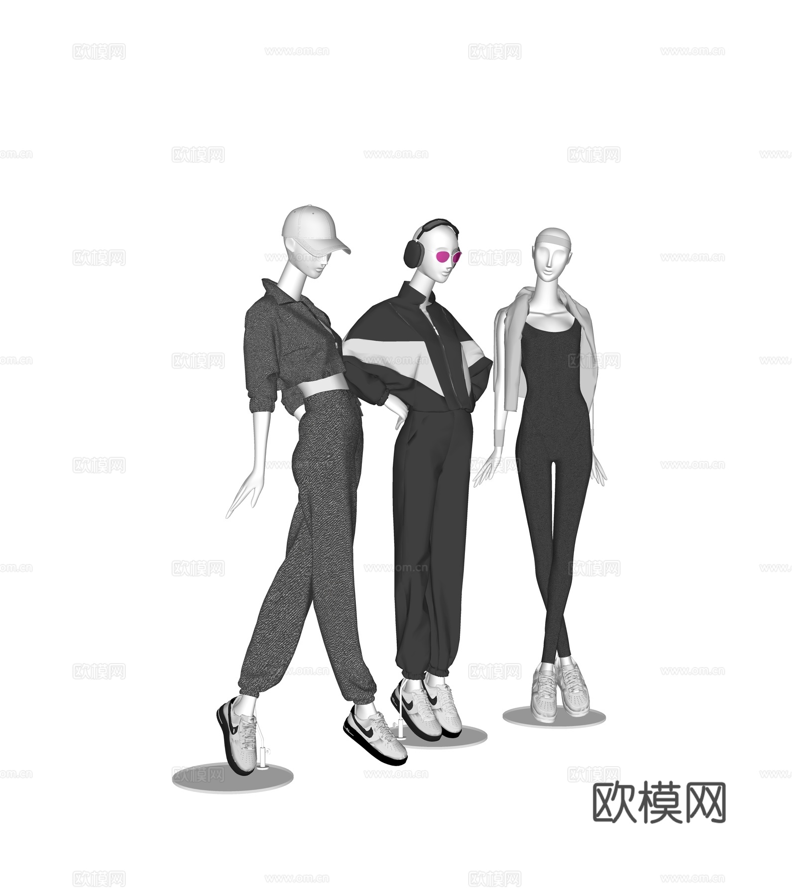 女性模特 服饰衣服su模型