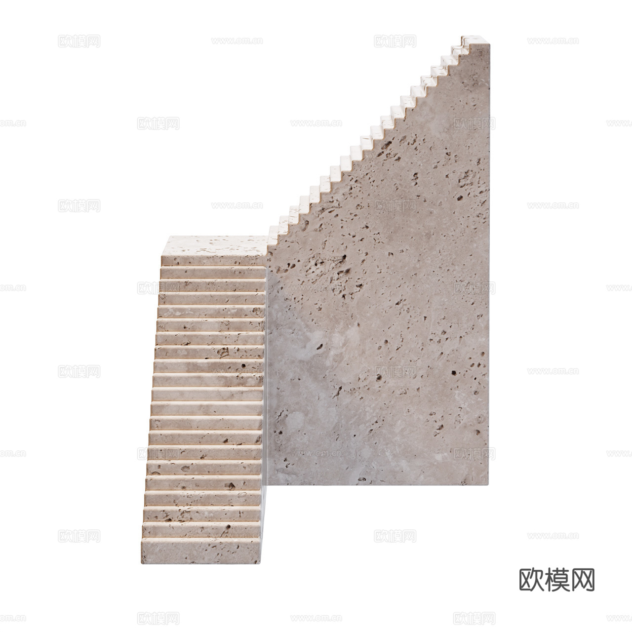 Origin Made 极简雕塑 洞石饰品 艺术品 石材雕塑3d模型