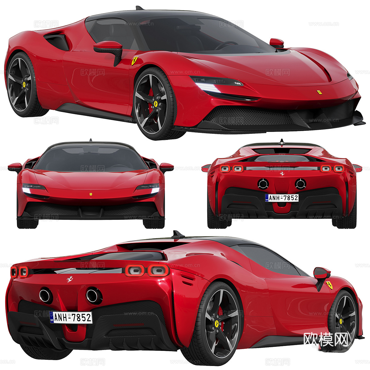 法拉利 SF90 Stradale 跑车3d模型