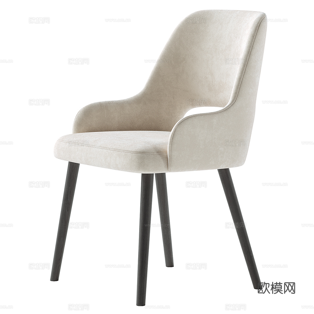 现代意式布艺单椅3d模型