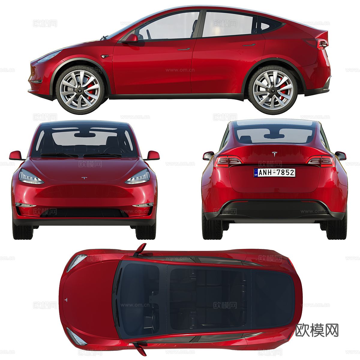 红色特斯拉 Model Y 20203d模型