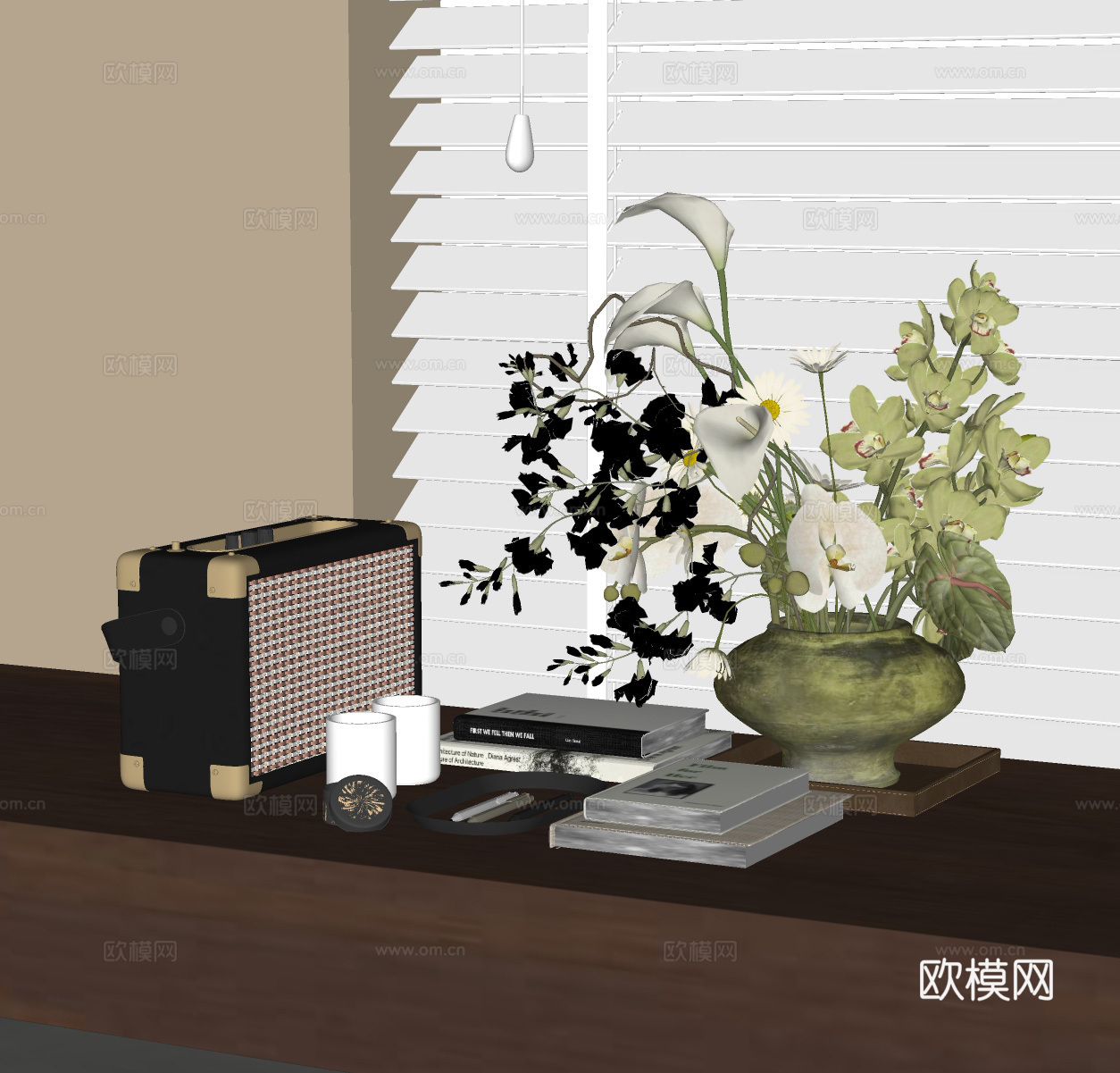 现代花艺 现代花艺 花瓶花艺 花卉摆件 插花花艺su模型