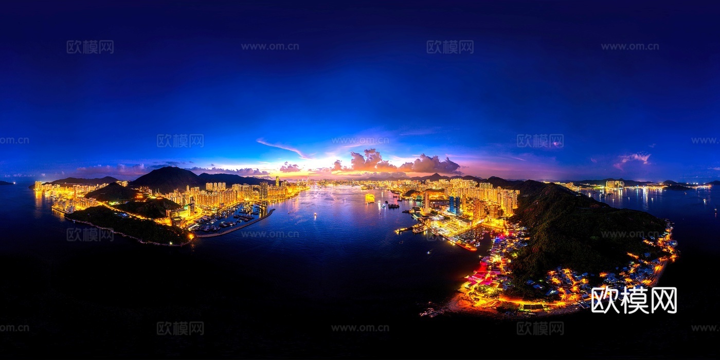 高清城市夜景城市外景HDR贴图 城市天空夜景