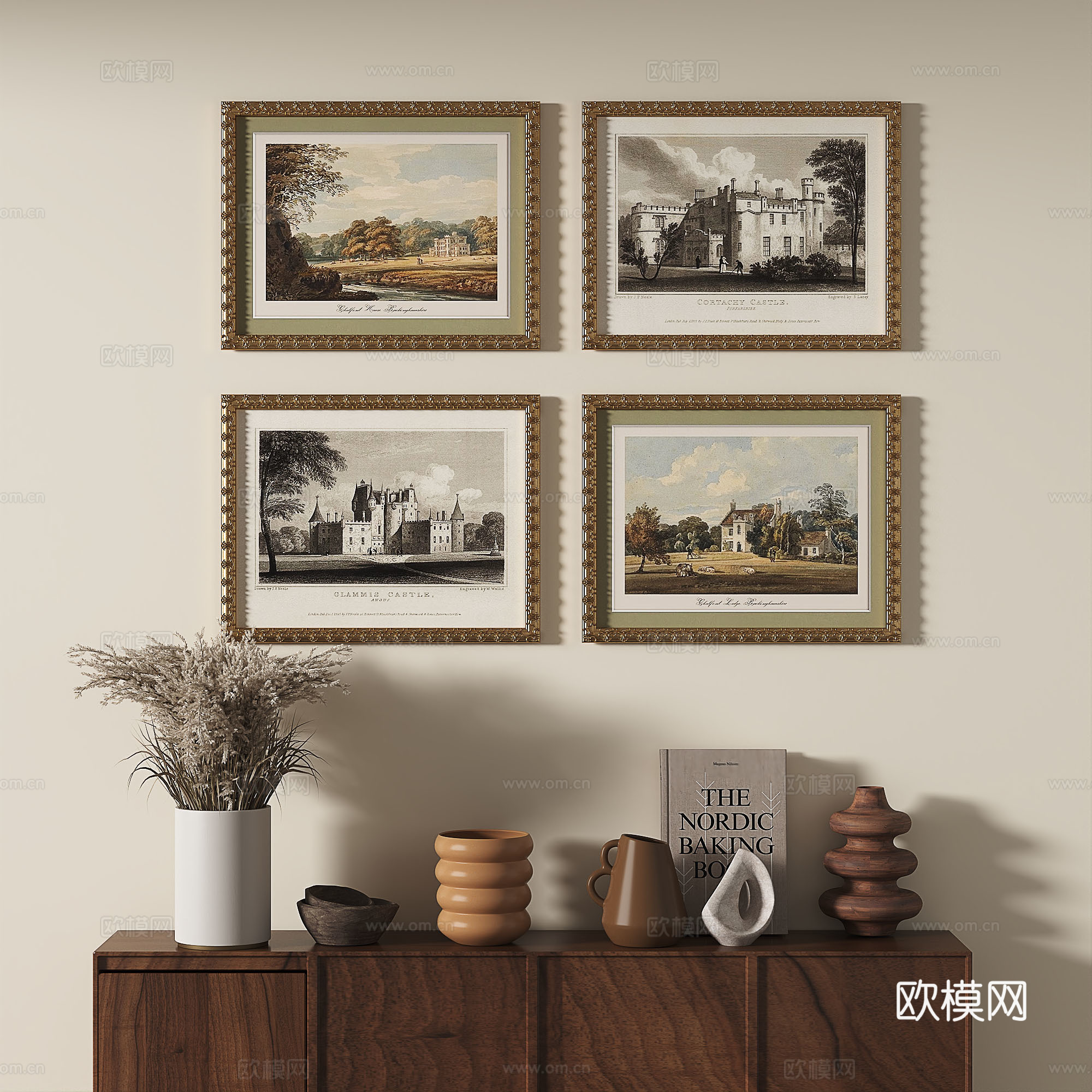 欧式，法式，古典，复古，轻奢，装饰画3d模型