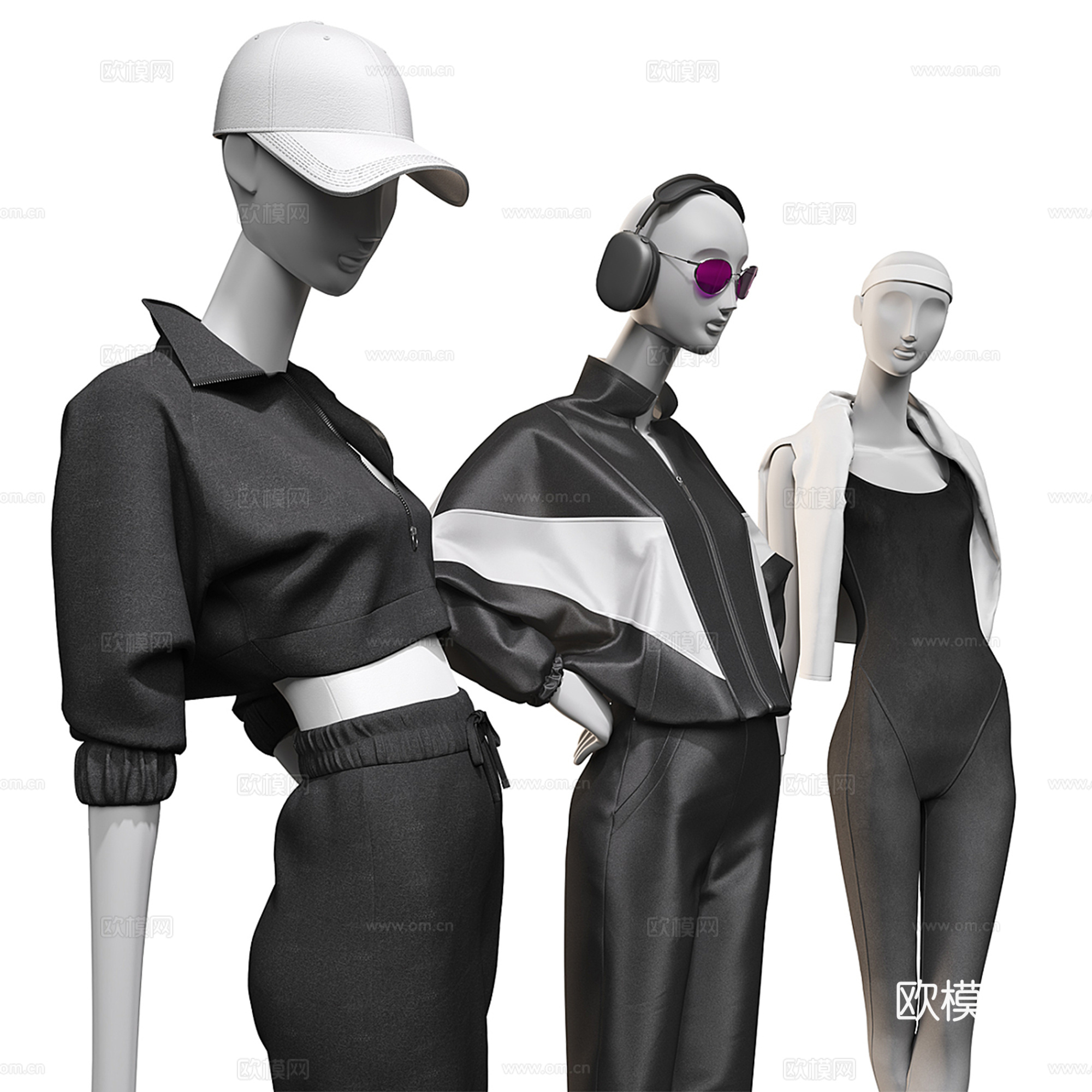 女性模特 服饰衣服su模型